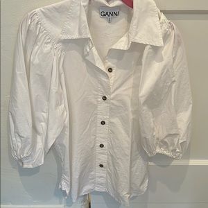 Ganni Shirt With Puff Sleeves